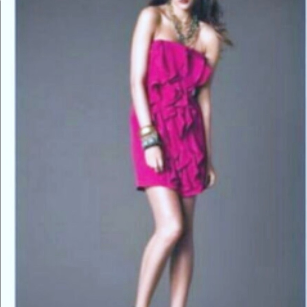 Twelfth Street by Cynthia Vincent Pink Ruffle Strapless Dress